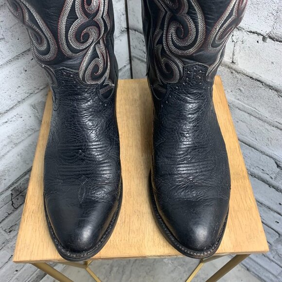 Vintage 90s WM. Moorby Black Leather Western Cowboy Boots - Picture 6 of 15